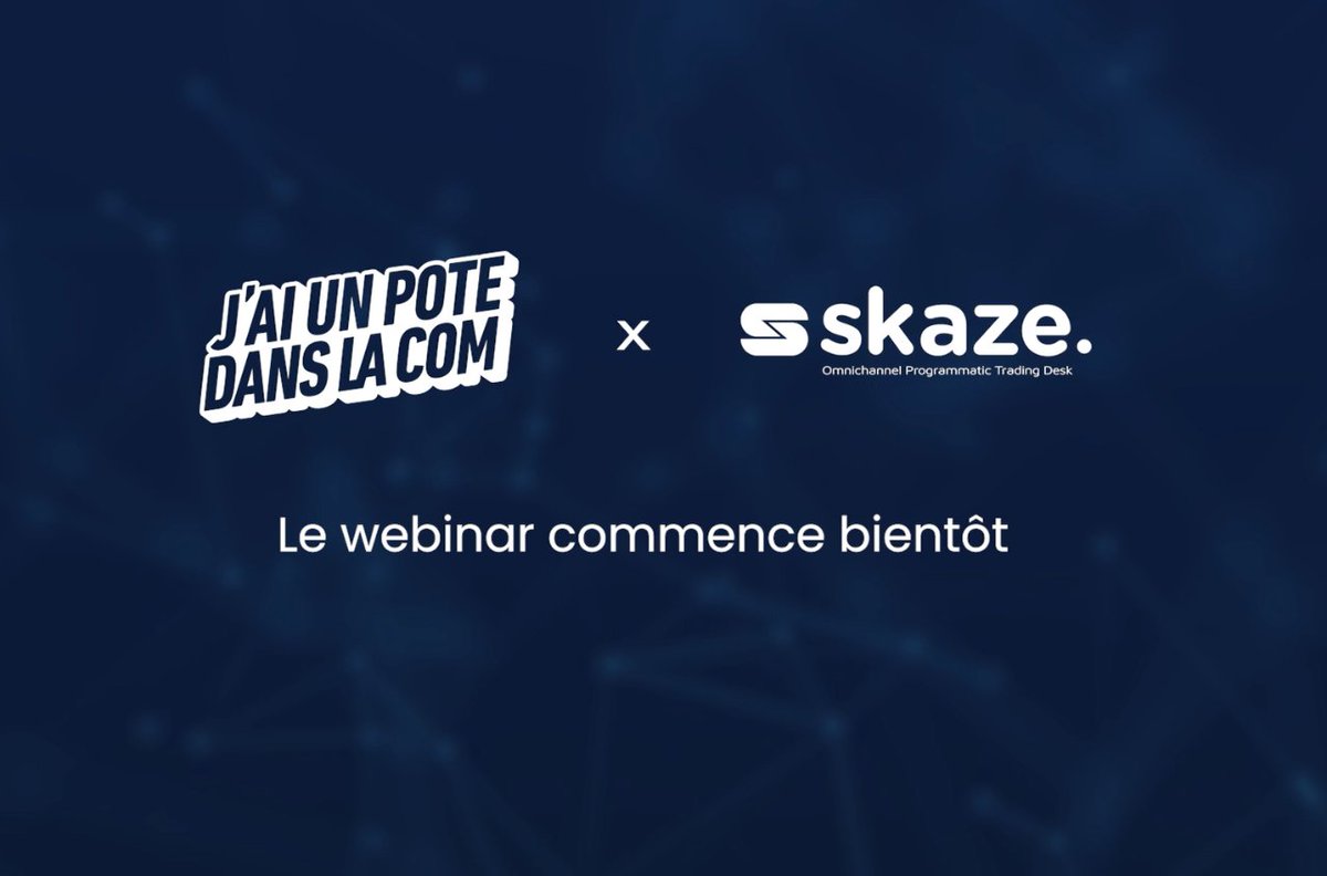 SkazeFR's tweet photo. Comment réussir ses temps forts commerciaux grâce au Programmatique ? 🔍

J’ai un pote dans la com X Skaze vous convie à leur prochain webinar...
👉https://t.co/z0XJaf348j

⏲️ Alors rendez-vous le jeudi 15 septembre à partir de 11h ! ⏲️

#programmatique #digitalmarketing https://t.co/SYGZQM1TK1