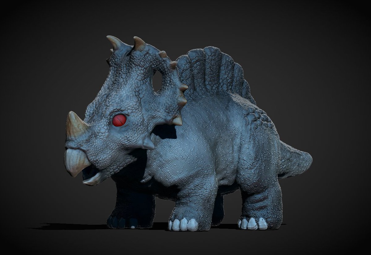 vankev's tweet photo. #Zbrush #Spinoceratops #jurassiworld #paleoart #Dinosaurs https://t.co/u9Es4YANWA