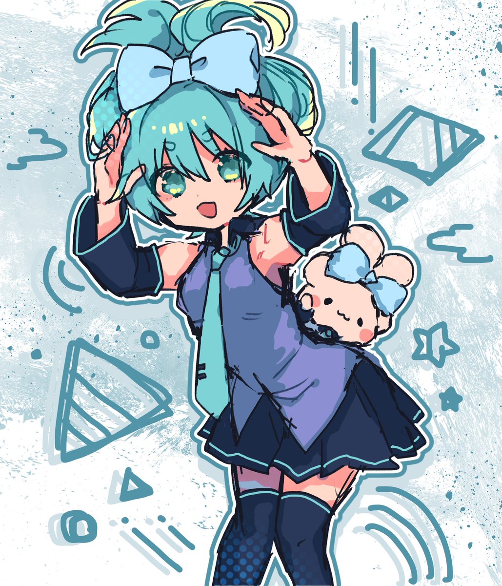 初音ミク 「今日はいしんでかいたシナミクちゃん!ミクちゃんはかわいいゆっくりねましょうミクち」|🍓宇志海いちご🍓のイラスト