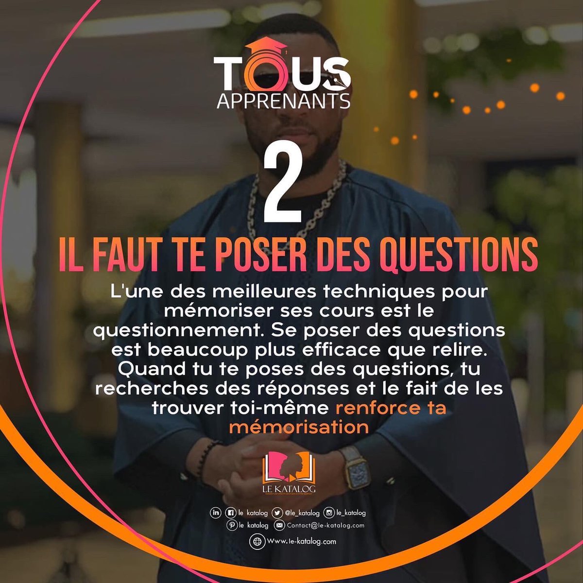 L’une des meilleures techniques pour mémoriser ses cours est le #questionnement. Se poser des questions est beaucoup plus efficace que relire. Quand tu te questionnes, tu recherches des réponses et le fait de les trouver toi-même #renforce ta #mémorisation.

#InfluenceEthique