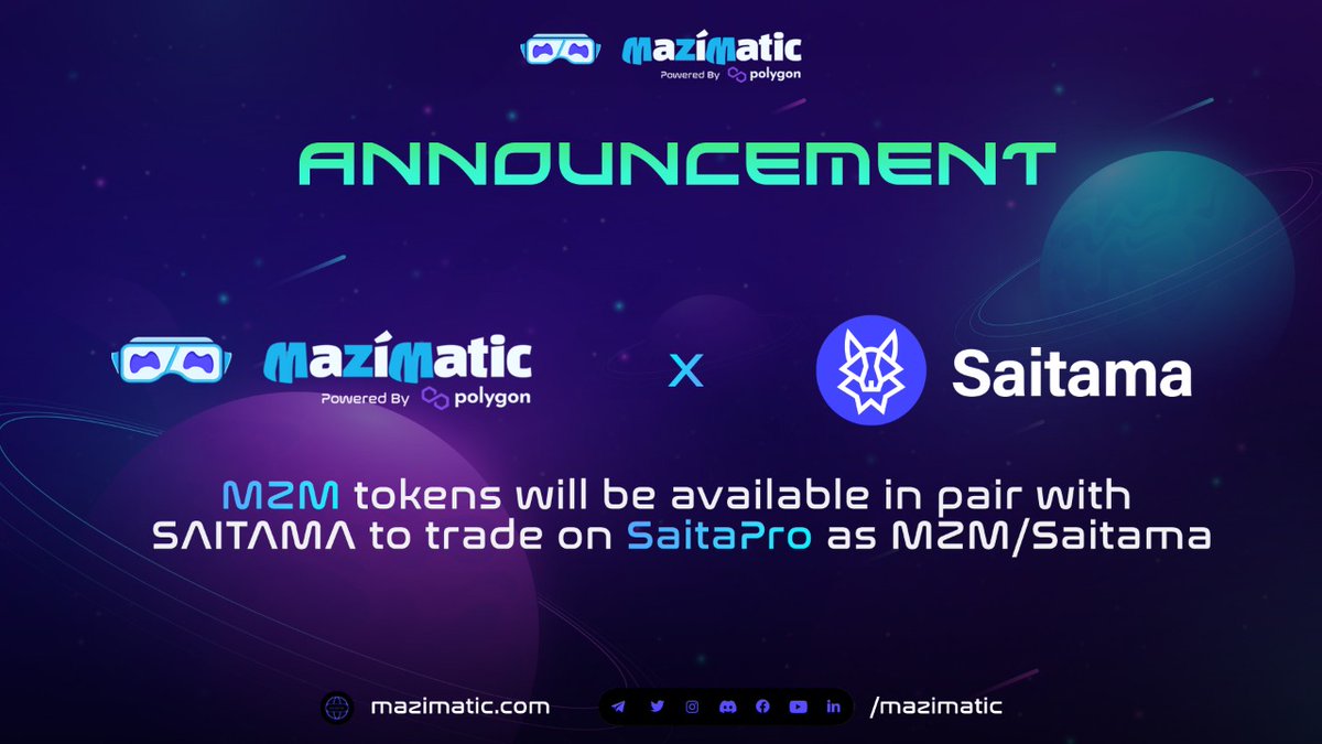 Mazimatic's tweet image. Surprise! Surprise! 🎁

The rumours are indeed true - we are joining hands with @WeAreSaitama to offer the MZM 🤝 Saitama pair for trading on SaitaPro. ⚡

Excited? Raise your hands and make some noise! 🔥 😍

#Crypto #Saitama #Tokens