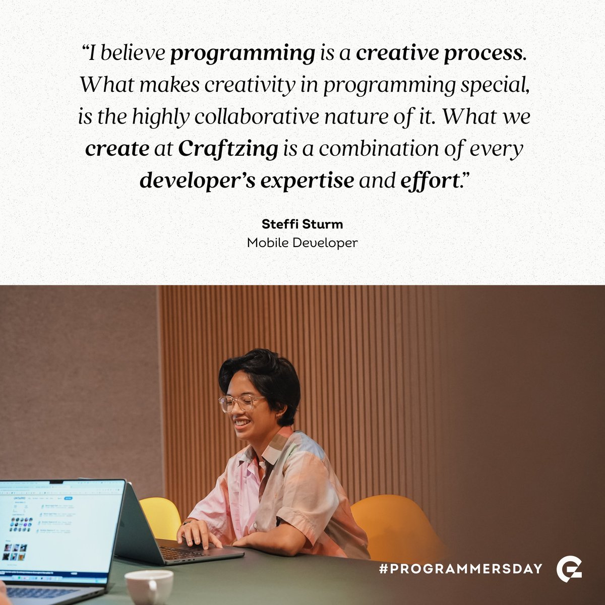 WeareCraftzing's tweet photo. Happy #internationalprogrammersday! Therefore, a special thanks to our developers today.

Who are the people building our apps or programming our websites? Herewith, a brief introduction.

Check out our career opportunities in development 👉 https://t.co/MEeIvpZltj. https://t.co/dOqgJVq1DJ