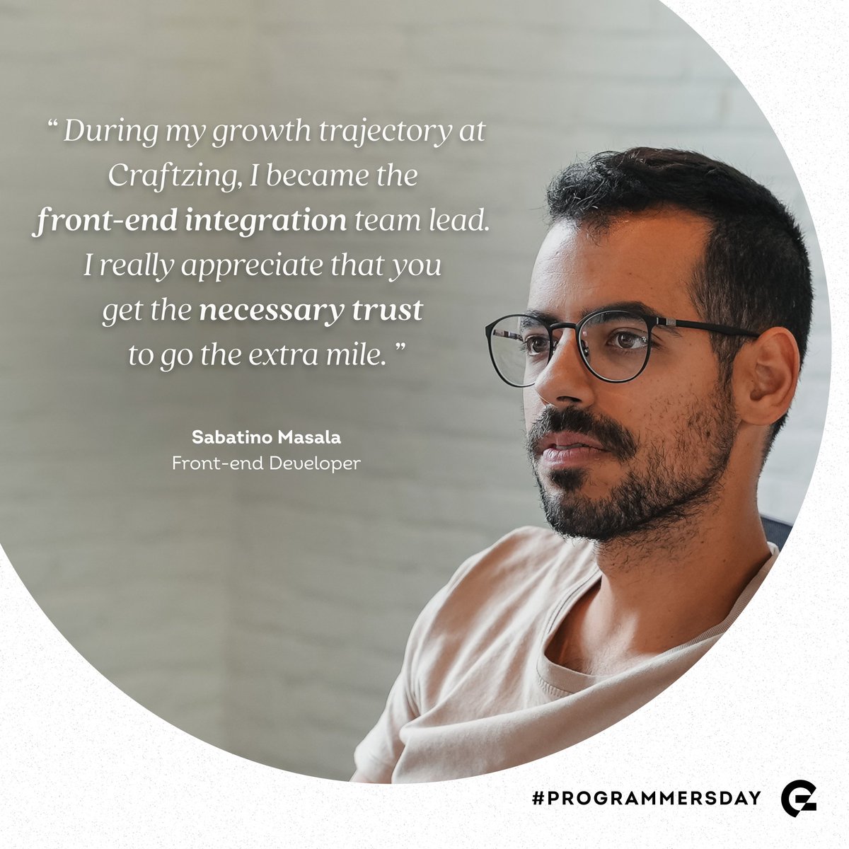 WeareCraftzing's tweet photo. Happy #internationalprogrammersday! Therefore, a special thanks to our developers today.

Who are the people building our apps or programming our websites? Herewith, a brief introduction.

Check out our career opportunities in development 👉 https://t.co/MEeIvpZltj. https://t.co/dOqgJVq1DJ