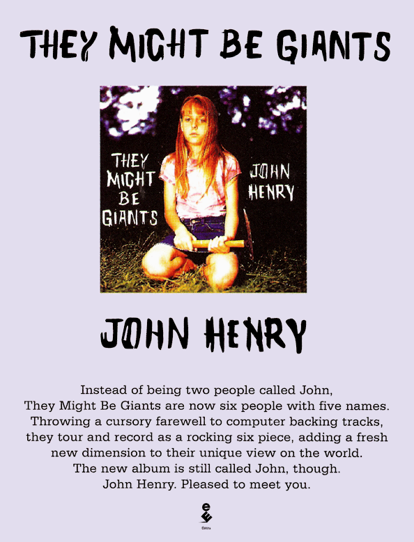 tmbw's tweet photo. JOHN HENRY, @tmbg's fifth album and full-band debut was released September 13, 1994 and turns 28 today. #TodayInTMBG https://t.co/j72Z1aEpjy