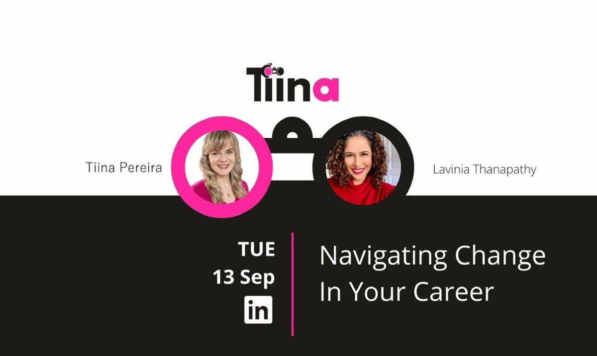 I'm talking to <a href="/tiina_pereira/">Tiina Pereira</a> about using #LinkedIn to Navigate Changes In Your #Career today 13 Sept at 5pm CET. 

We’ll be sharing our top tips and taking questions so hit us up with what you’ve always wanted to know about career change.

linkedin.com/video/event/ur…