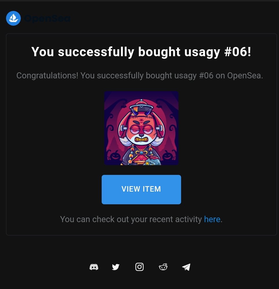 When you get sales; support others ;)
Bought this amazing @usagykuso ❤️‍🔥! 
Usagy #06 is Mine #NFTCommunity 

Check out this amazing artist N give
them a follow <a href="/opensea/">OpenSea</a> #NFT ;)