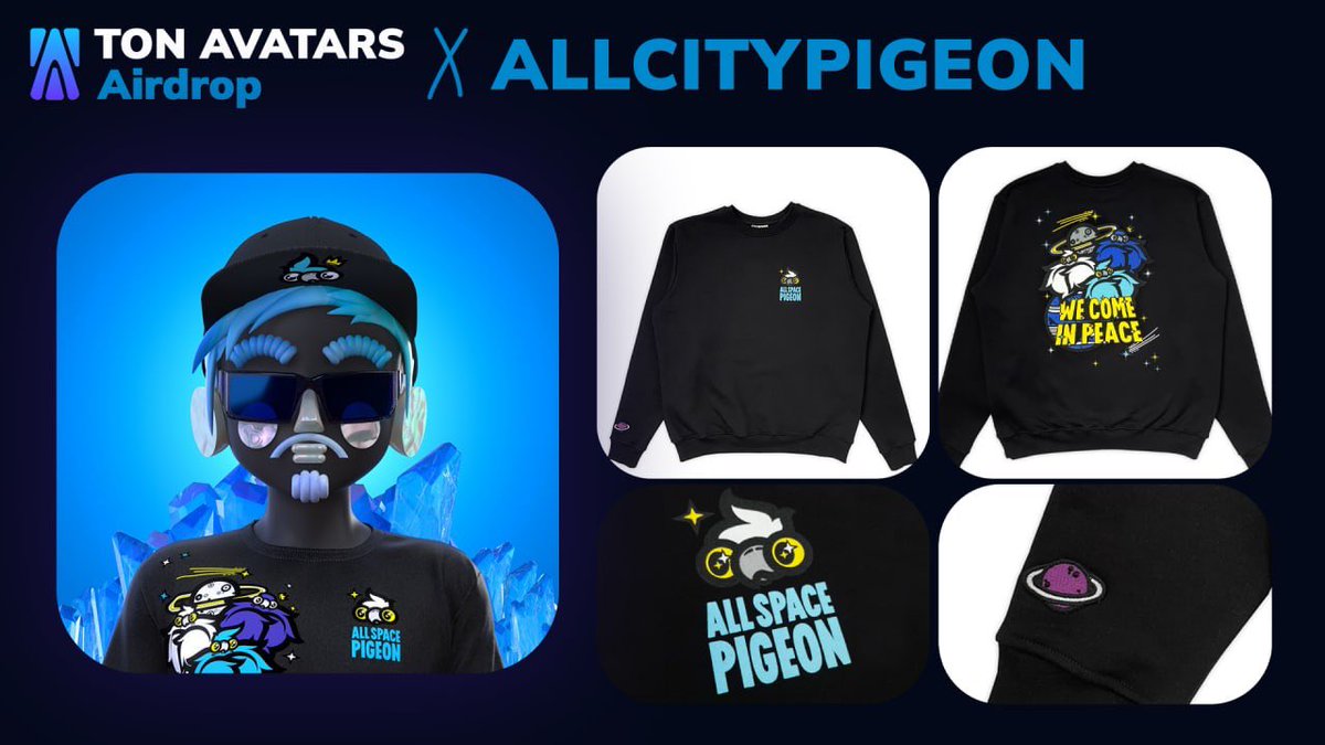 TonAvatars's tweet photo. 👕 We continue to tell you about what you can get in our #Airdrop 👀
For example, our collaboration with ALLCITYPIGEON 🔥

Check out our Telegram channel: 
https://t.co/9tYNdrt4Wc

And stay tuned 💎 https://t.co/k6qWJJsbru