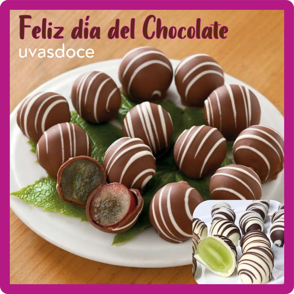 Uvasdoce's tweet photo. Hoy es el #DíaMundialDelChocolate y os traemos unos #bombones helados de #LaschuchesdeUvasdoce y #chocolate ¿Qué os parece si celebramos este día de una forma #deliciosa y #saludable?
#Uvasdoce #compartetualma #uvas #candysnaps #calidad #grapes #agricultores #chocolate https://t.co/DPD1HzvyG4