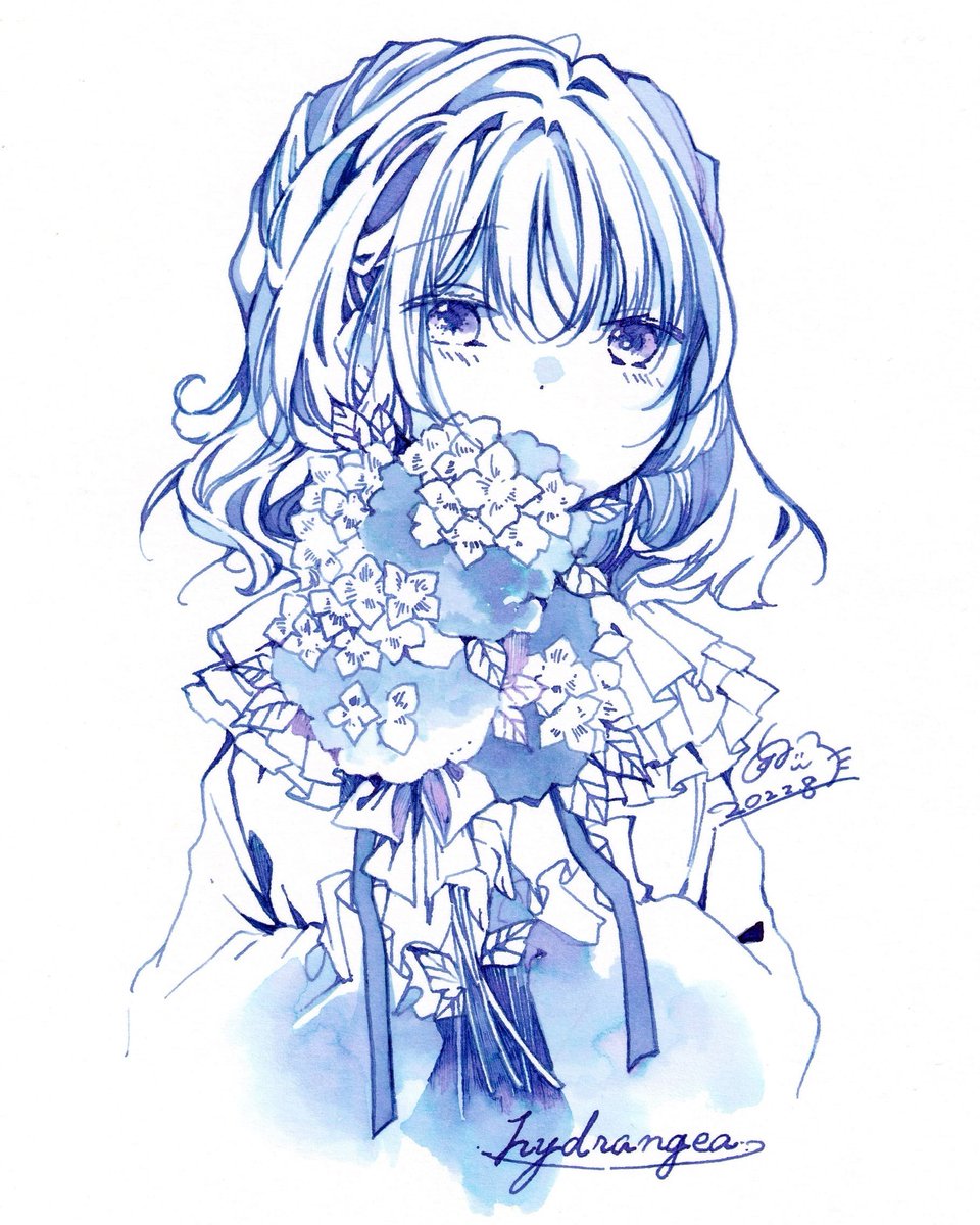 「静岡インク集真藍 -hydrangea- 」|憂有@制作中のイラスト