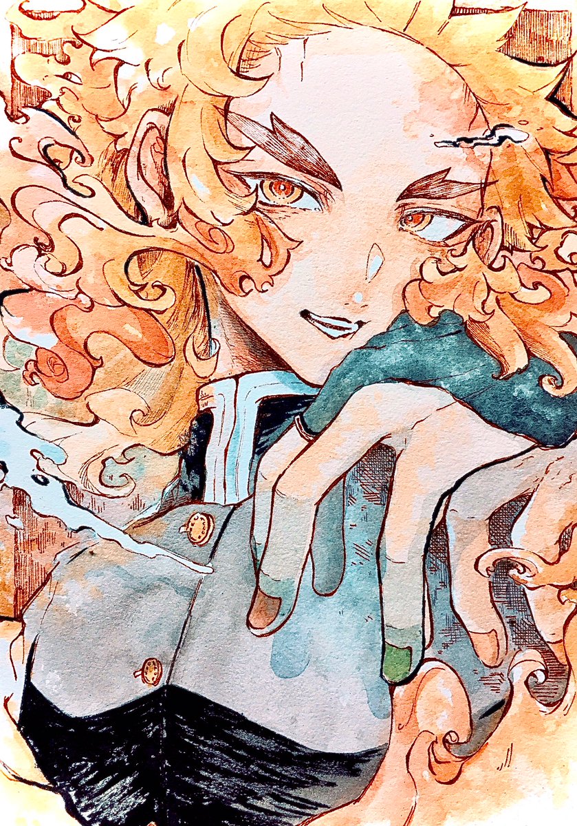 紅瀬ﾁｬさんがTwitterに投稿した煉獄杏寿郎(鬼滅の刃)のイラスト。