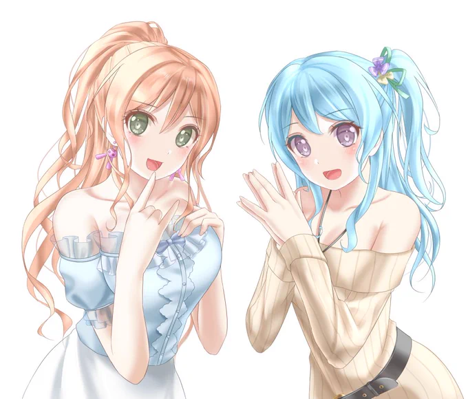 pixivリクエストで描かせて頂きましたありがとうございました #バンドリ #今井リサ #松原花音 