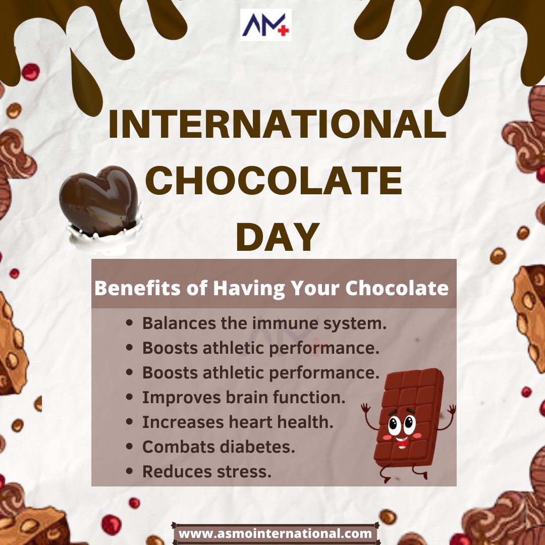 All you need is love. But a little chocolate now and then doesn't hurt.
Happy International Chocolate Day.🍫🍬🍩🤎
.
bit.ly/3nHERKo
.
#internationalchocolateday #chocolateday #chocolate #immunesystem #brainfunction #hearthealth #combatdiabetes #reducestress #healthcare