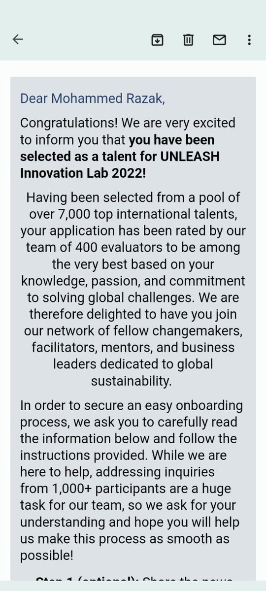 mikdar2009's tweet image. I&apos;m grateful to be selected as a talented Youth to contribute to United Nations Sustainable Development Goals innovation challenge in India #UNLEASHIndia and #UNLEASH2022