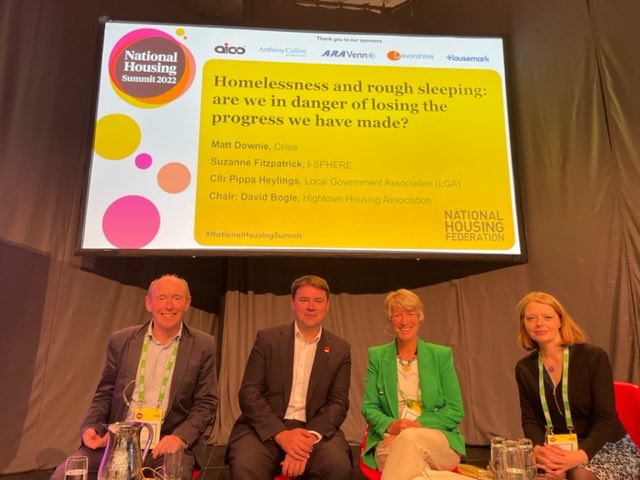 Great homelessness session at #NationalHousingSummit yesterday with ⁦@matthew_downie⁩ ⁦@pippaheylings⁩ and Suzanne Fitzpatrick Thanks to speakers and ⁦@natfedevents⁩ ⁦@HomesforCathy⁩ ⁦@HightownHA⁩