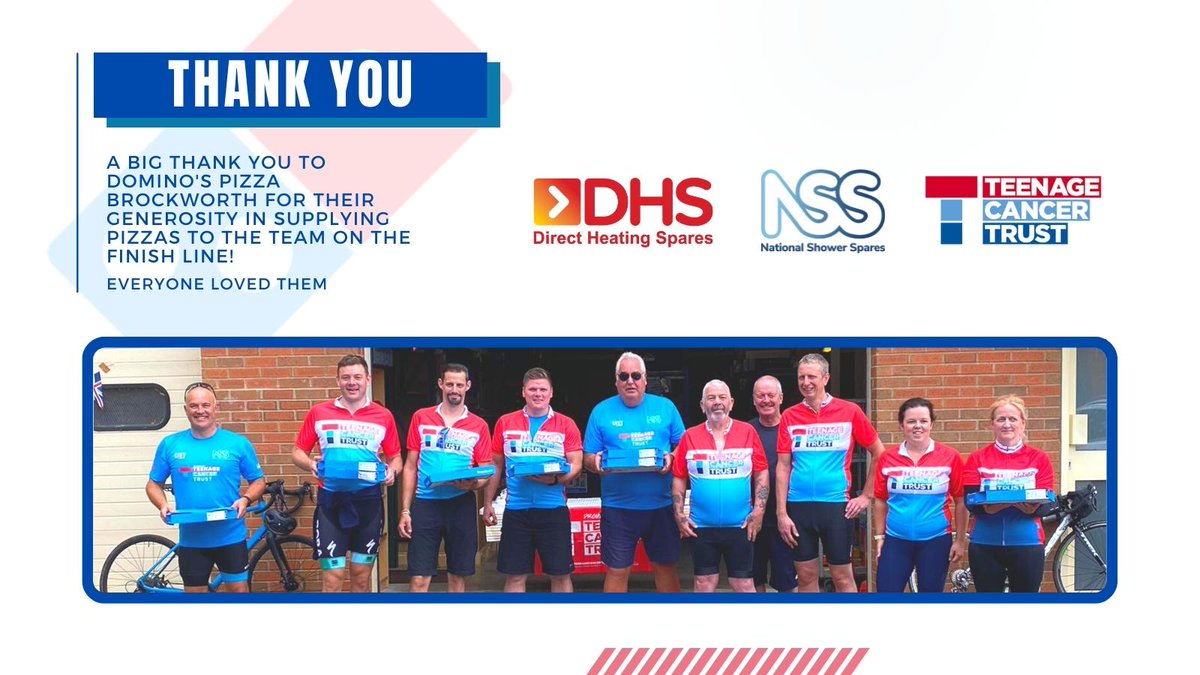 Our cycling squad enjoying a well-deserved treat from <a href="/dominos/">Domino's Pizza</a> on the finish line🍕 on Saturday.