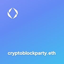CryptoBlckParty's tweet photo. 📢Changing Name to CrytoBlockParty.eth 🔥

Picked this ENS back last fall. Haven't really done much with my #ENS.📆

Don't forget to party!🥳🎉

Love the #Ethereum Naming Service, #CryptoBlockParty $ETH $ENS #NFT #OpenSea https://t.co/G8WJspv5BC