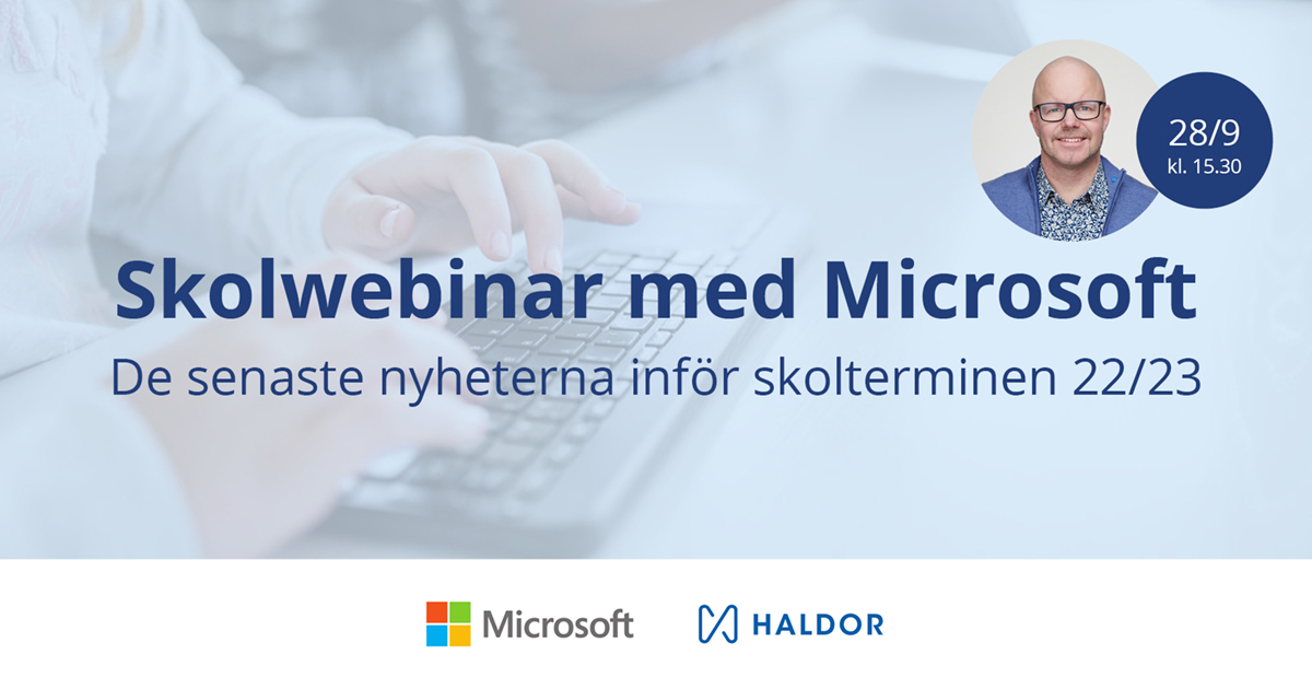 🙌 Dags för skolwebbinar med Microsoft!
Den 28/9 berättar <a href="/MicrosoftSE/">Microsoft Sverige</a> bl.a. om nya funktioner i #Teams, Windows 11 SE och diskuterar hur man kan arbeta förebyggande för att skapa en säker IT-miljö.

👉 Mer information och anmälan hittar du här: mktoevents.com/Microsoft+Even…