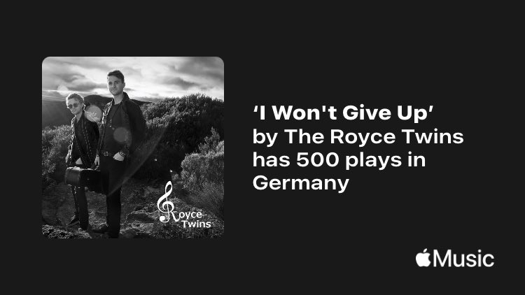 Just passed a new Milestone on <a href="/AppleMusic/">Apple Music</a>. Thanks for listening! 
music.lnk.to/yKprpB