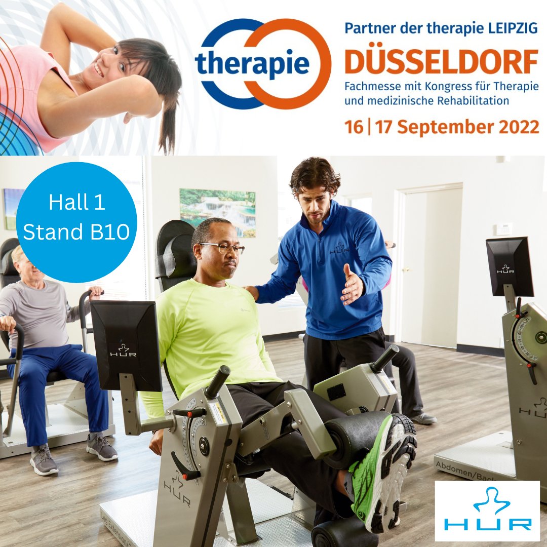 Welcome to visit HUR (Hall 1, Stand B10) at the therapie DÜSSELDORF in Germany, September 16–17! Come &amp; experience #HURSmartTouch Equipment with Air Resistance, our innovative and integrated exercise solutions designed for senior exercise, rehabilitation and inclusive wellness.