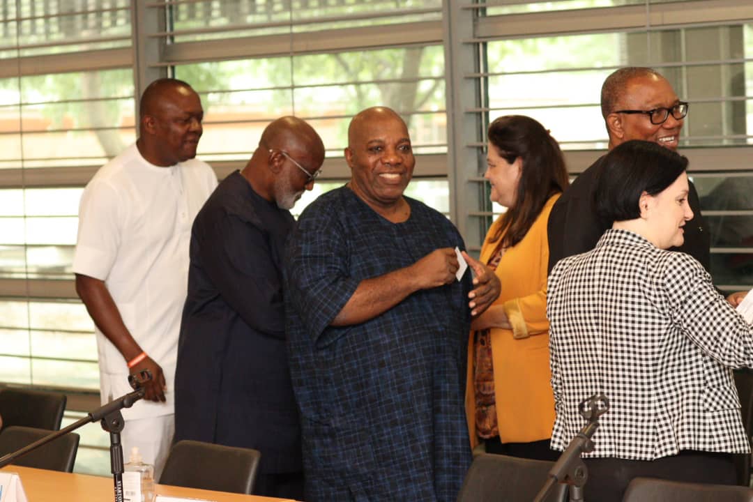 PeterObi's tweet photo. Arriving for an interactive meeting with EU Ambassadors and Heads of Missions.-PO https://t.co/dDXMH2pgab