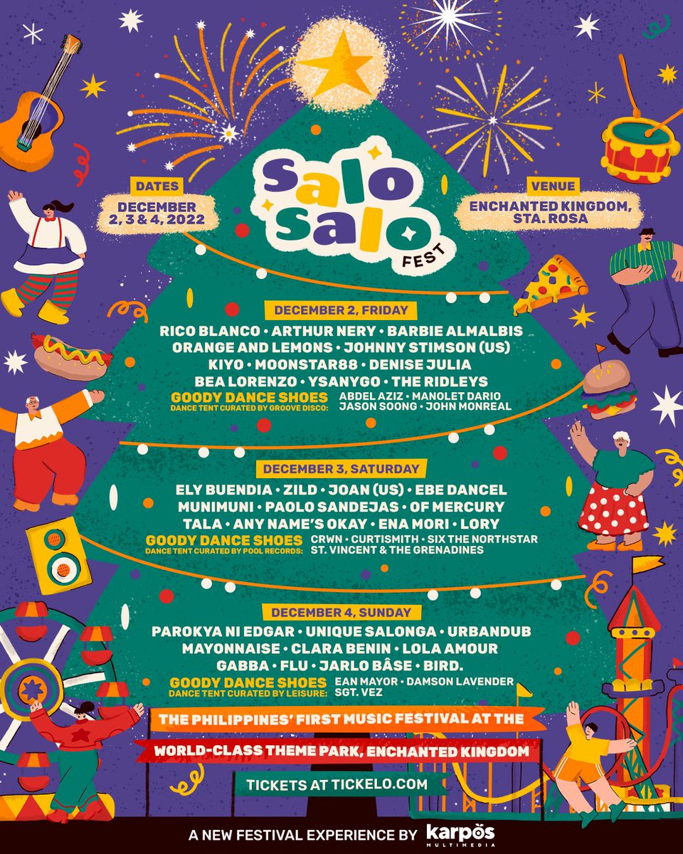 Salo-Salo Fest on Twitter: "Presenting, SALO-SALO FEST 🎄 Make it a magical  #PaskongPinoy with your family &amp; barkada at the Philippines' first ever  theme park music festival 🎡 Dec 2, 3 &amp;