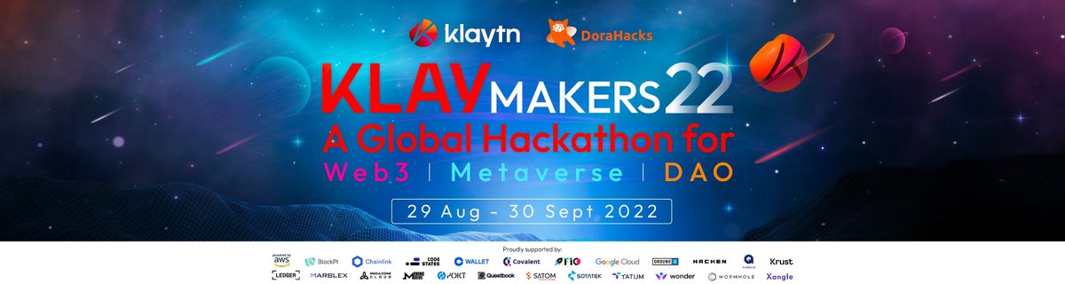 DoraHacks's tweet photo. 👀First 2 weeks of @klaytn_official #Klaymakers22 Hackathon:
5⃣0⃣ projects submitted
⚙️20+ tech workshops released
🆓AWS Credits ready to go
💸Total prize pool: $360,000

If you're building an #EVM-compatible project, welcome to submit for a prize now 👉https://t.co/3jPuHRMkgE https://t.co/bOvbKYZk8z