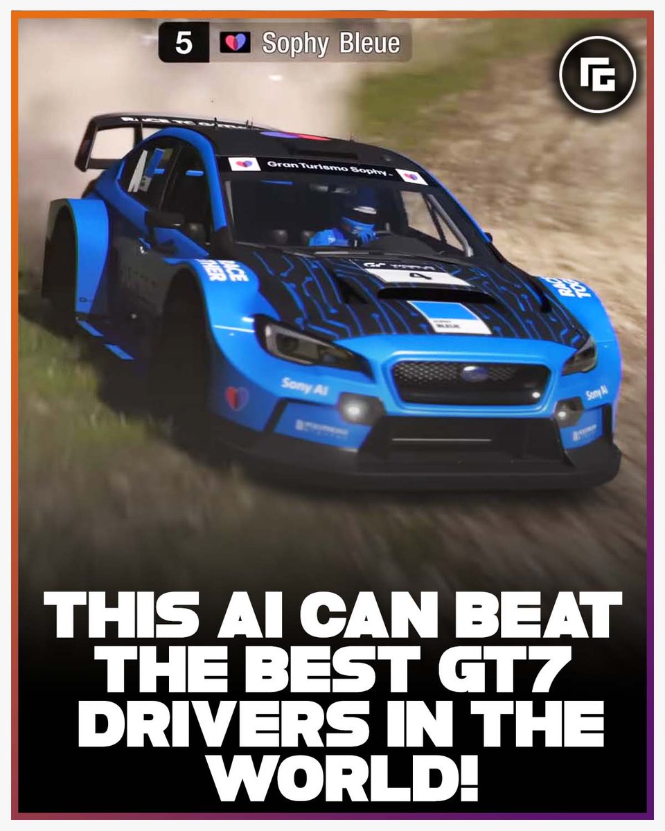 RacingGamesGG's tweet photo. Watch Gran Turismo Sophy AI beat the best #GT7 drivers in the world in World Series exhibition races!
Watch here: https://t.co/L9kCl4E9kE
#GranTurismo7 #SophyAI #GranTurismoSophy https://t.co/M7q2K2JFcz