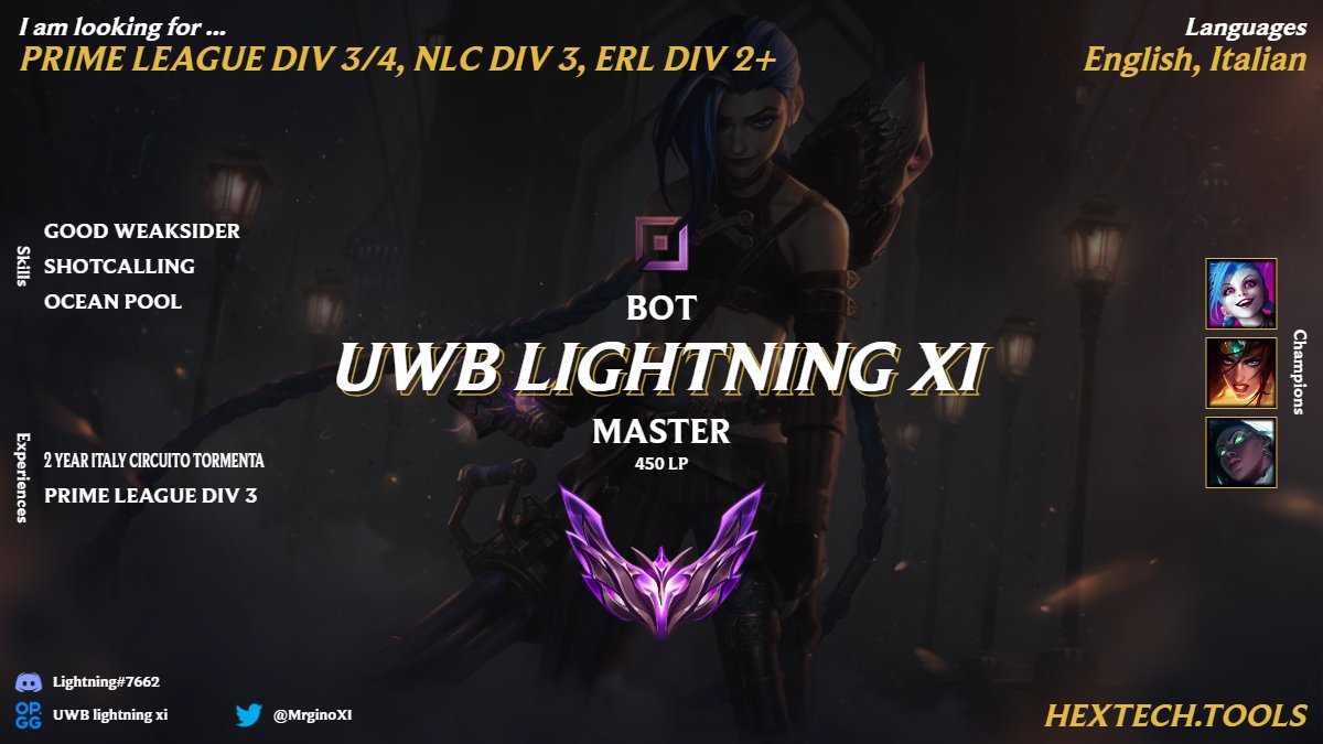 After my run with <a href="/UwUnderworld/">UnderWorld Esports</a> 
I'm looking for team in Prime league div 3/4
NLC div 3 or any ERL div 2

dm's open