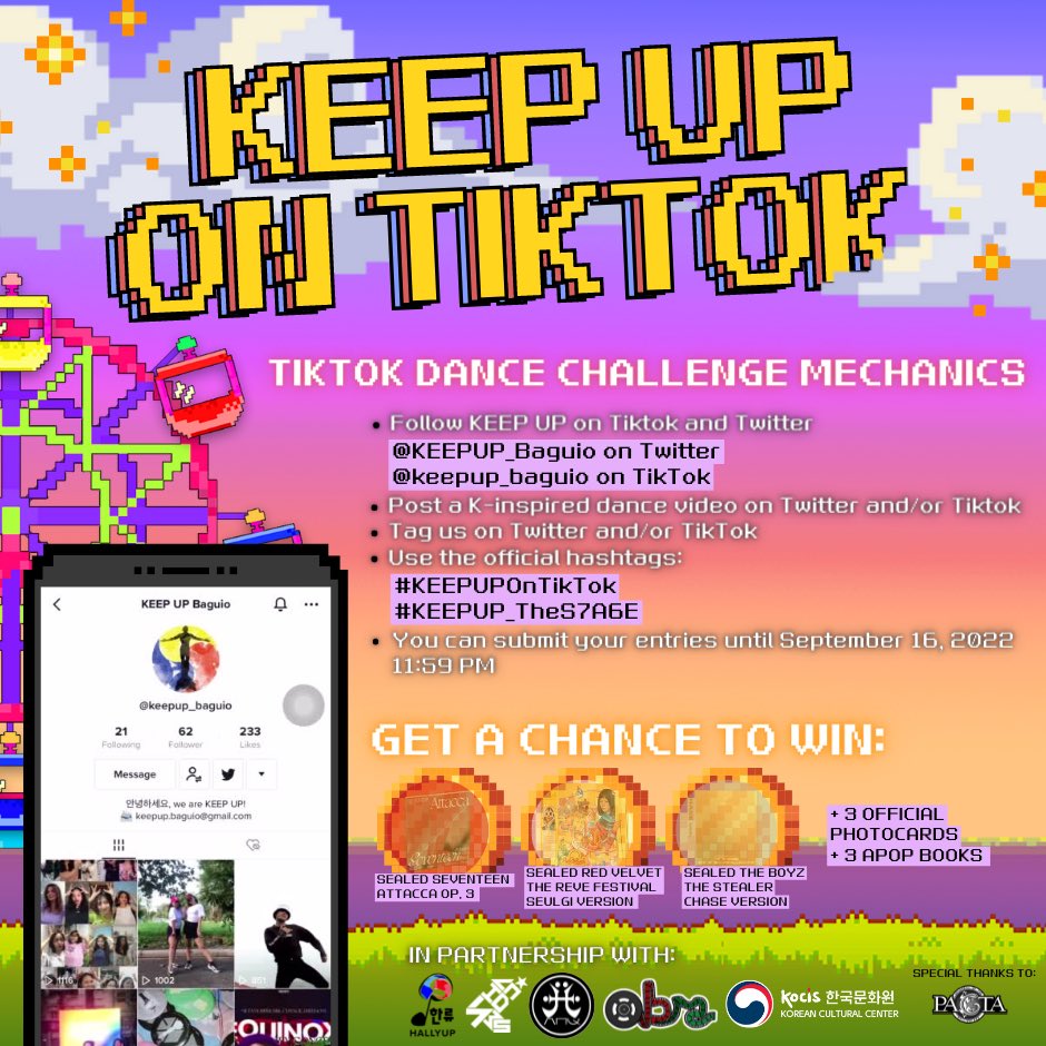 KEEPUP_Baguio's tweet photo. Are you ready to live your 𝗜𝗗𝗢𝗟 dreams?🪩💃🕺

Your days of dancing in the shower are over, it’s time to showcase your talents on the 𝗦𝟳𝗔𝟲𝗘!🎡

Join our 𝗧𝗶𝗸𝗧𝗼𝗸 𝗗𝗮𝗻𝗰𝗲 𝗖𝗵𝗮𝗹𝗹𝗲𝗻𝗴𝗲 and get a chance to take home… https://t.co/pJ4TVuLdrD