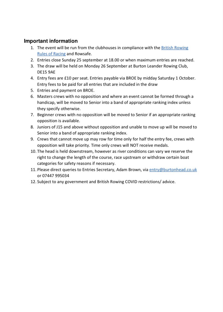 Burton Head 2022 - let’s get those entries in! #headseason #headrace #rowing