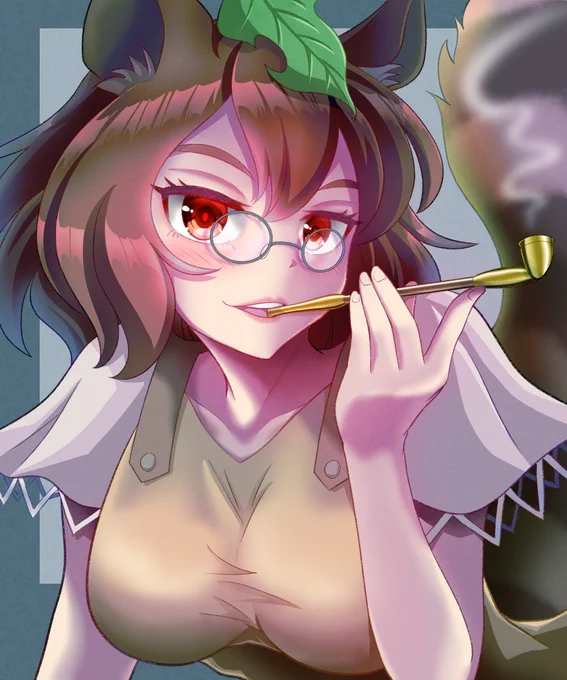 イラスト完成しました人々を簡単に手玉に取りそうな親分を描いてみたんじゃよ#東方Project #二ッ岩マミゾウ 