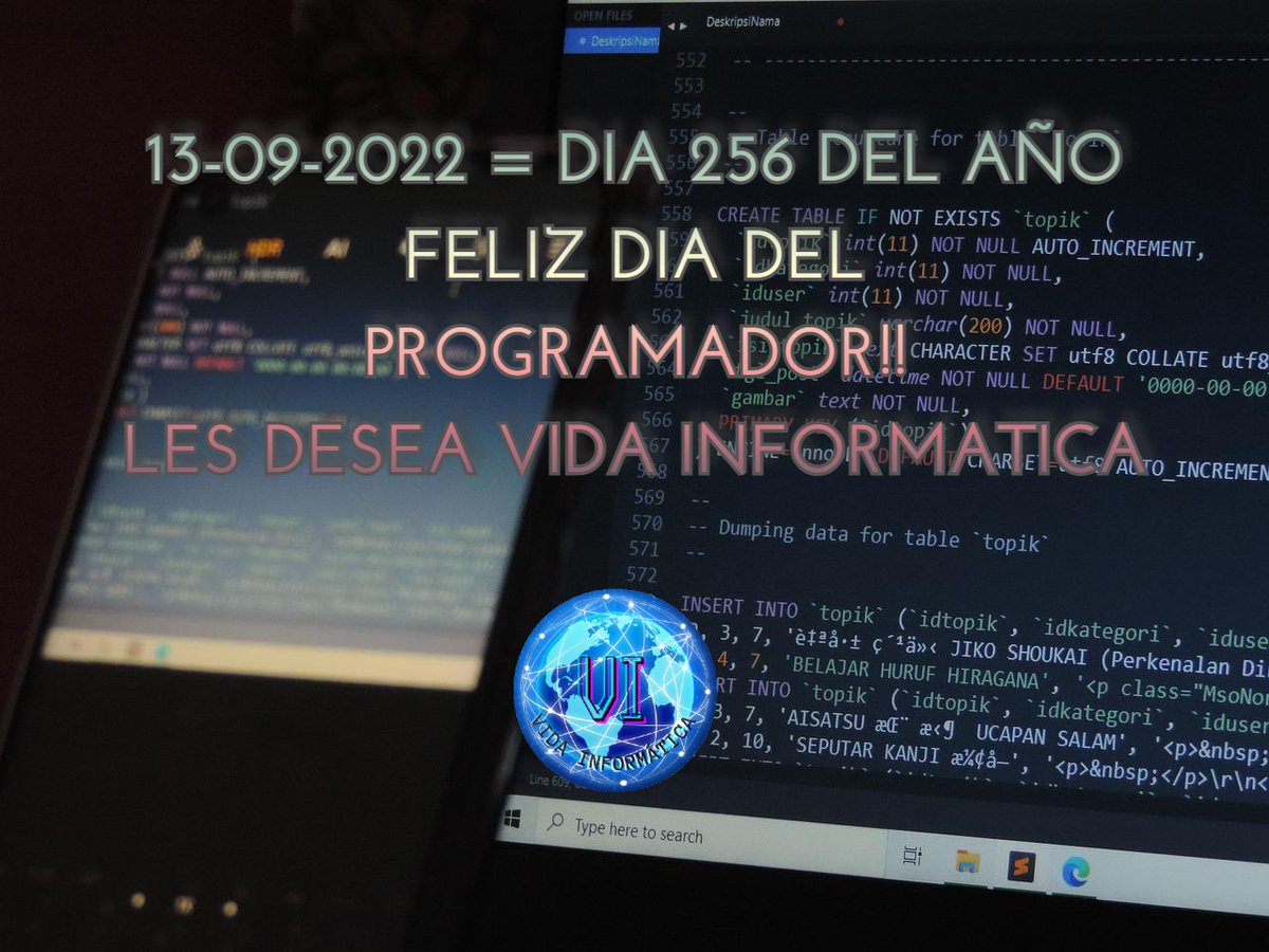 VInformaticaArg's tweet photo. Cada #13septiembre se celebra en todo el mundo el #DiaDelPogramador. Es el dia 256 del año porque esta cifra es el numero de valores distintos que se pueden representar con la unidad basica de informacion empleada en la informatica, el Byte. #ProgramersDay #DevelopersDay https://t.co/yJ4ngaa7tn