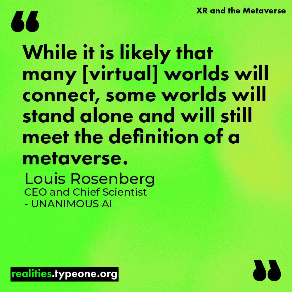 typeonehundred's tweet photo. @LouisBRosenberg, CEO and Chief Scientist at UNANIMOUS AI, on XR and the Metaverse. From: https://t.co/ejuue8DC9R. https://t.co/mfM2H7BENe