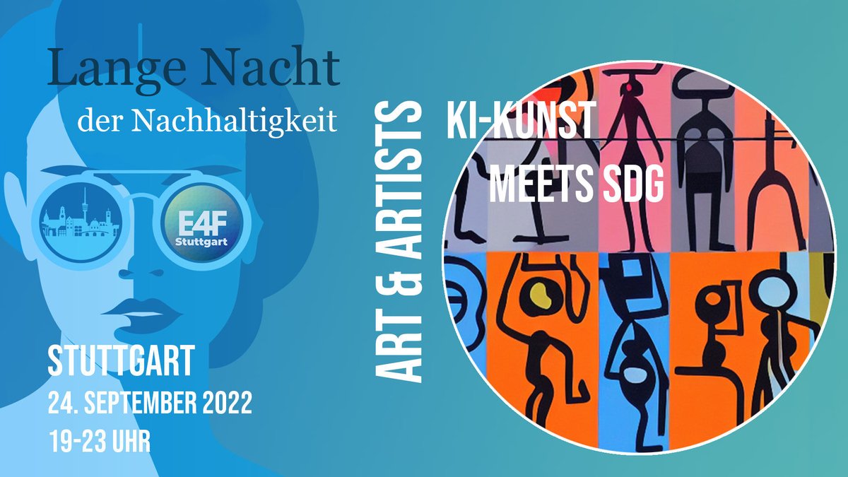 Was hat #KI-#Kunst mit den #SDGs zu tun? Lasst Euch überraschen und schaut beim #Gutbrod und der #GLS Bank vorbei!

Mehr Infos zur Langen Nacht der Nachhaltigkeit: lndn-stuttgart.de

#LNDN22 #LangeNachtderNachhaltigkeit #Stuttgart #SDG