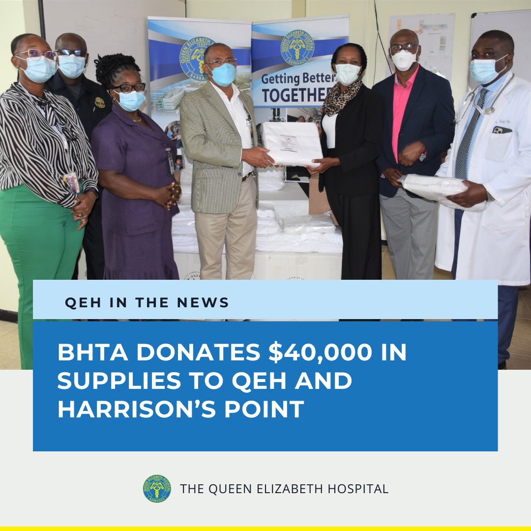 qehconnect's tweet photo. We extend our gratitude to the Barbados Hotel and Tourism Association for their generous #donation of $40,000 worth in supplies for the QEH and Harrison's Point facility as part of its Charitable Assistance Programme.

Read more at https://t.co/Y6EQkdCvSF

#QEH #Barbados #BHTA https://t.co/1zrRRI6crI