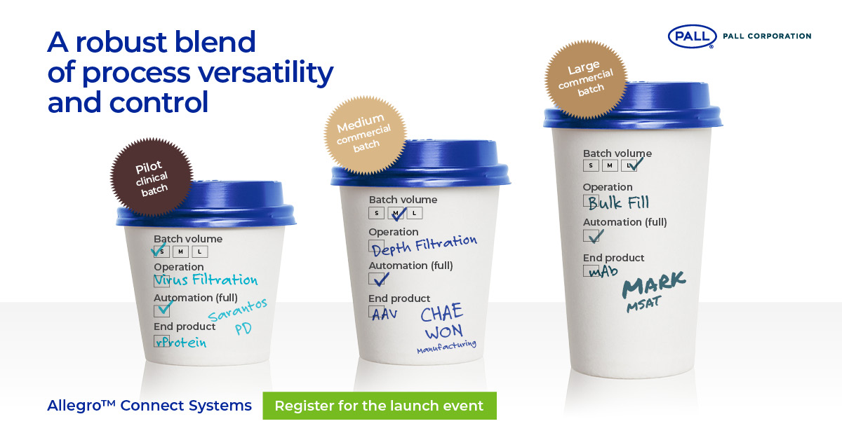 aspen_media_inc's tweet image. Pall Corporation is delighted to announce that the latest additions to the next generation Allegro™ Connect Systems will be introduced during the launch event on September 28. For more information and to register, please click here: ow.ly/zE9i50KBHGB

#futureismodular