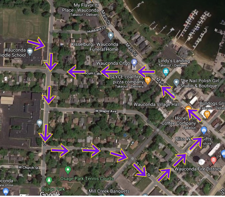 WaucondaHS118's tweet photo. Parade Route @BulldogLife_WHS https://t.co/2J0EvAlZnM