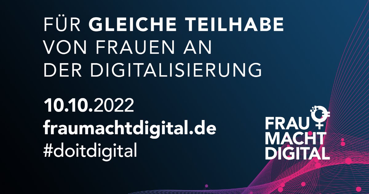 gleichwertige Partizipation und Sichtbarkeit von Frauen in der digitalen Welt: „#doitdigital – auch Du kannst Digitalisierung“.
#FrauMachtDigital #fmd #doitdigital #gleichstellung #weiblicheteilhabe #digitalisierung #bpw #digitaltuesday
ow.ly/Q2OE50JXGGB