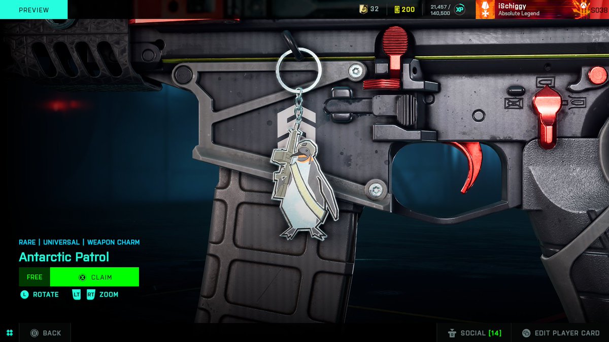 i_schiggy's tweet photo. +++INFO+++
- Weekly Mission Set #3 is now live @Battlefield 📋
- Free "Antarctic Patrol" Weapon Charm 🐧
- "Stranded" 🚢 CQ 24/7 is back!
- "Yatagara" Bundle New in Store (7 Items) 🛒
#Battlefield2042 #BF2042 #Battlefield #ExploretheStore https://t.co/VZ4LIipFnN