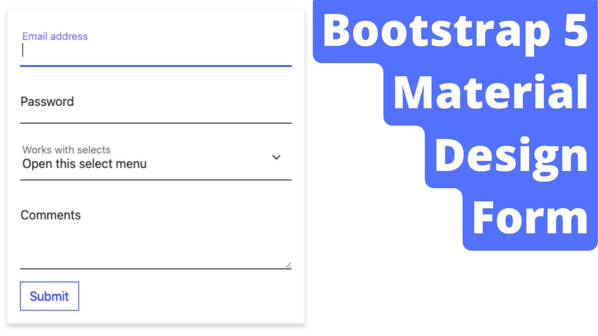CodingYaar's tweet image. How to create a Bootstrap 5 material design form using Bootstrap Floating labels.
#bootstrap #bootstrap5 #bootstrapform #Form
youtu.be/qD5_dHHuObY