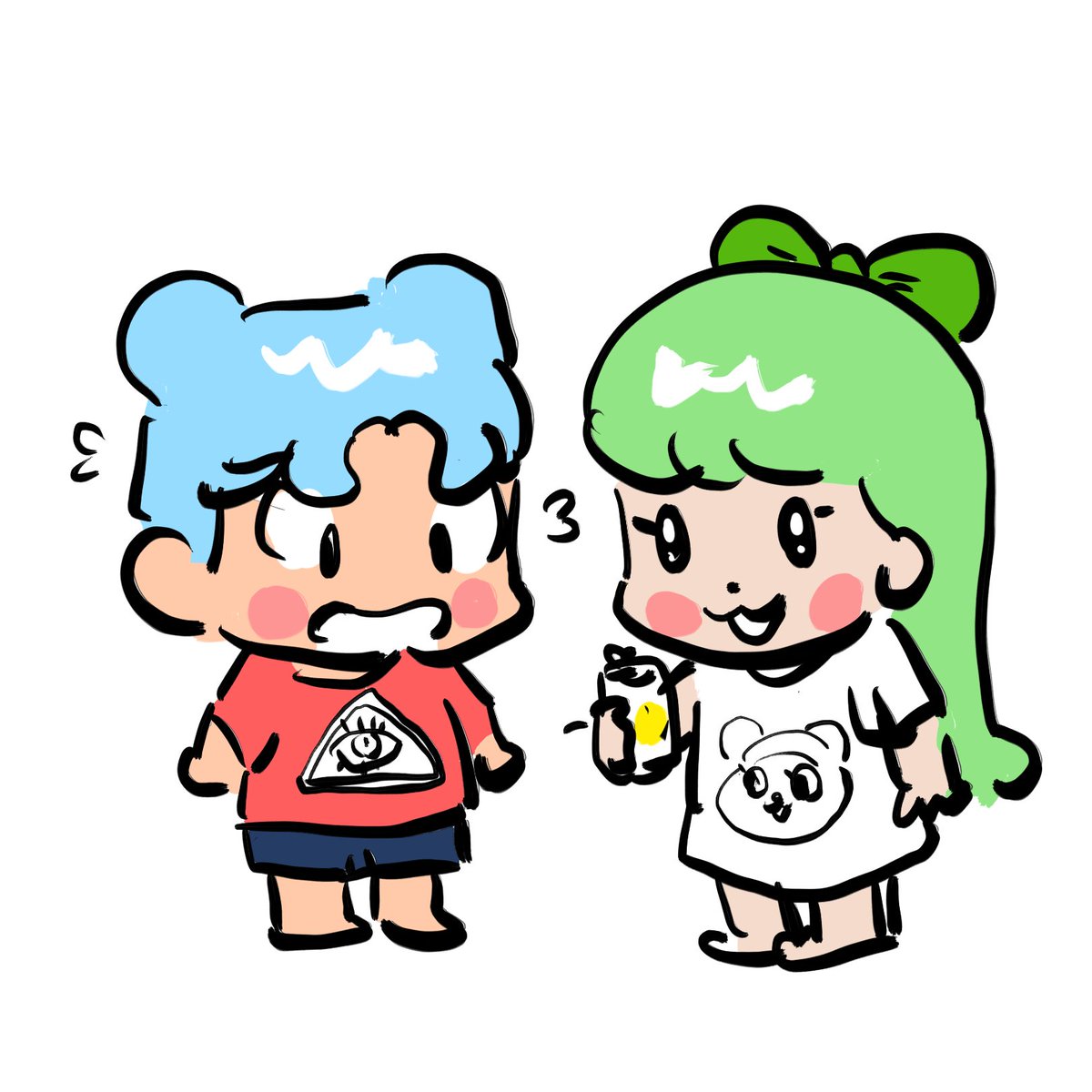 shirt red shirt bow green hair hair bow t-shirt can  illustration images