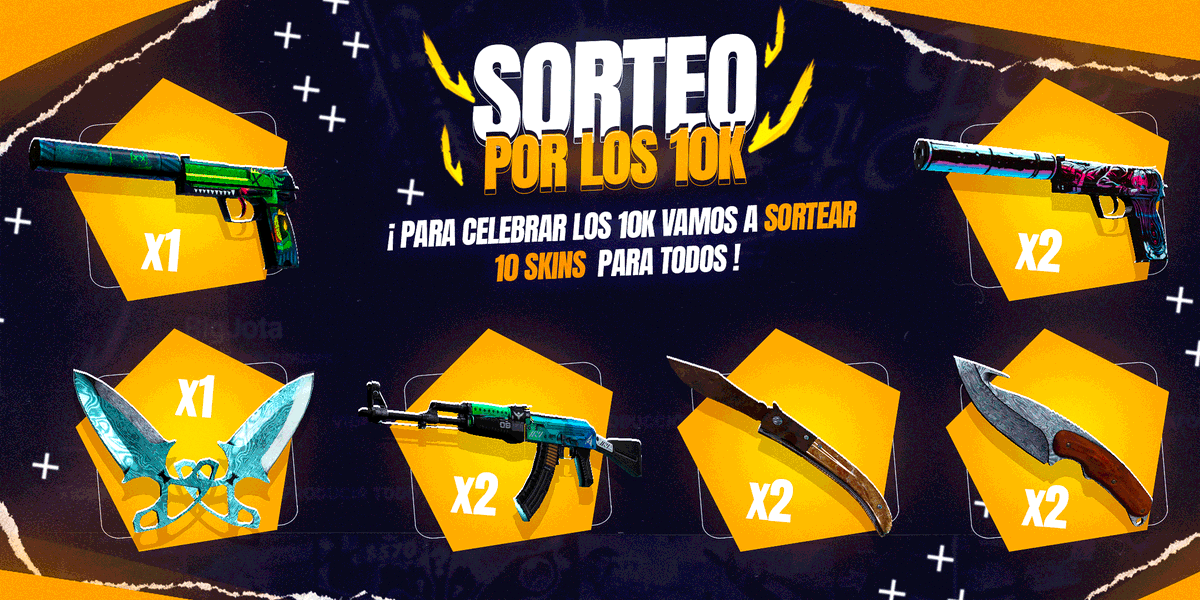 🎉SORTEO ESPECIAL 10.000 SUSCRIPTORES EN YT🎉

✅10 SKINS de CSGO que suman un total de $550USD!!✅

🔥Para PARTICIPAR REALIZA todos los pasos!:  linktr.ee/bigjota 🔥

✨Ademas da Like, RT y Tag 2 amigos!✨

🏆TERMINA EL 30 DE SEPTIEMBRE Y SERA EN VIVO EN TWITCH!!🏆