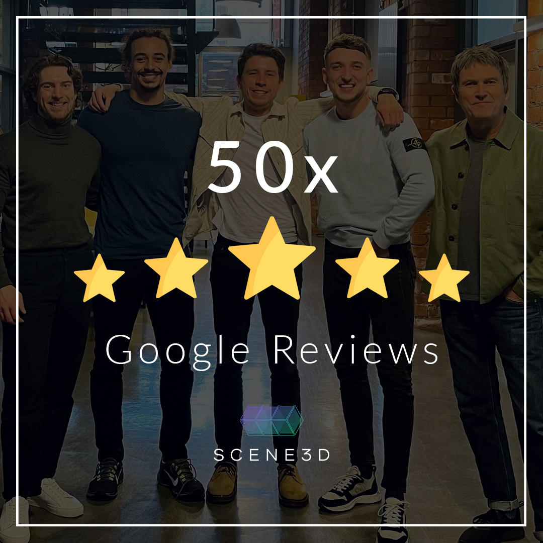 Scene3D_uk's tweet photo. Last week we recieved our 50th ⭐⭐⭐⭐⭐ #GoogleReview. 
 
To some It might not seem like a huge number but for a niche B2B company like us it means the world. 
 
Thanks to our team for all the hard work. 

Here's to the next 50!! https://t.co/F270ipmuYW