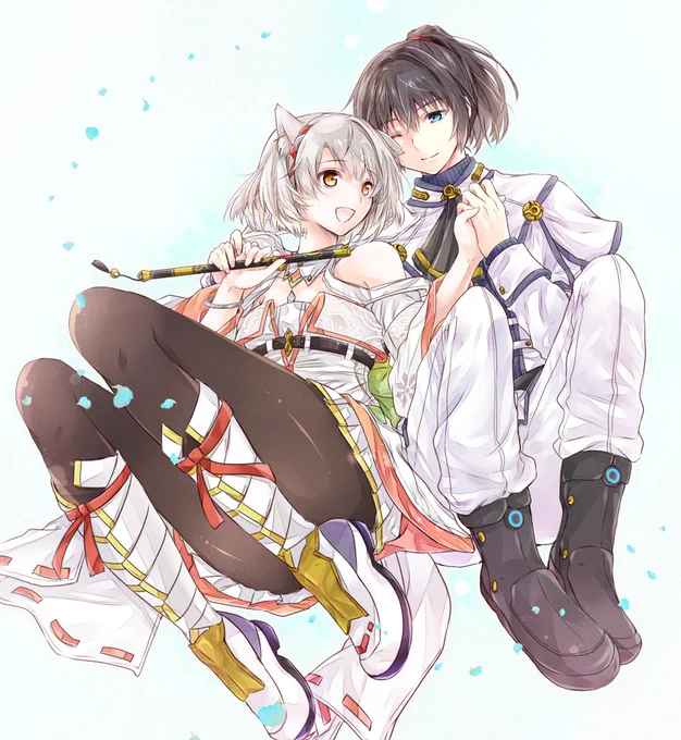 ノアミオちゃんせっかくなので、昨日似合うじゃないかと思ったノアの軍服白バージョンもアップ。#ゼノブレイド3#XenobladeChronicles3 