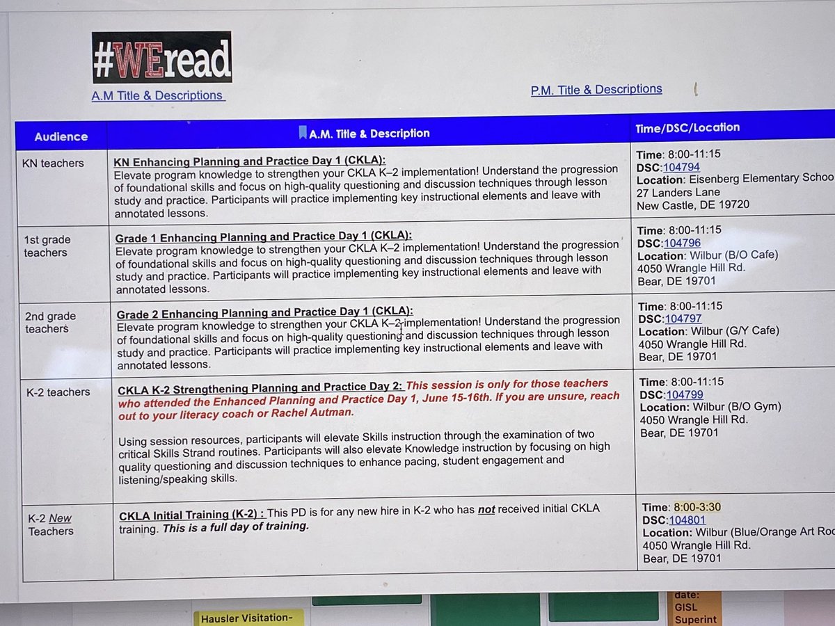 Exciting start to the PD day at Wilbur.
Learning about CKLA with 2nd grade teachers- Enhancing Planning and Practice.
#powerofwecsd