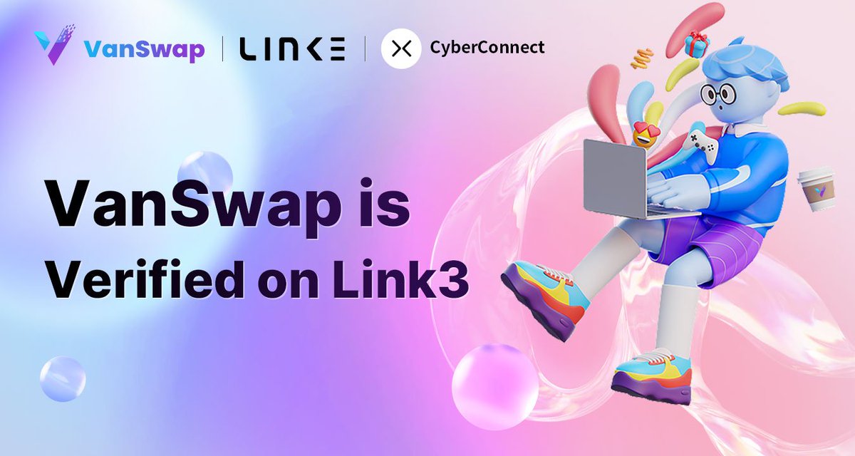 🤩<a href="/Van_Swap/">VanSwap</a> &amp; <a href="/link3to/">Link3</a>
 
🔗Profile: link3.to/vanswap

🎁Giving away 3*1 invitation codes by 
<a href="/link3to/">Link3</a> &amp; 50*10 $VAN

📜Rules

1⃣Follow <a href="/Van_Swap/">VanSwap</a> &amp; <a href="/link3to/">Link3</a>
 
2⃣Join Telegram: t.me/VanSwap

3⃣❤️, RT, tag 3 frens

⏰48h