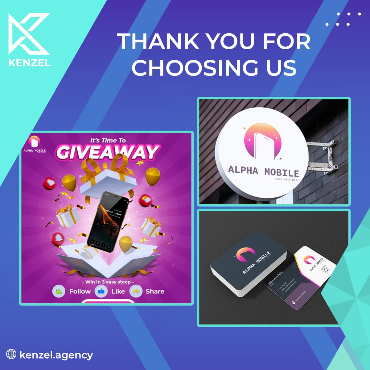 kenzel_Agency's tweet photo. We are proud to design the logo and visual identity for,  Alpha Mobile 
https://t.co/bPKvkGVRXE
#graphicdesign #visualidentity https://t.co/1FpQWaS96c