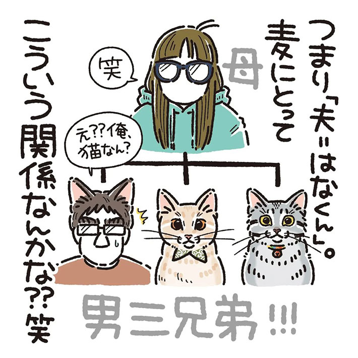 しっぽを振って飼い主の夫を見つめる猫 すると、次の瞬間…? https://t.co/mbic4jUHeJ @grapeejpより 