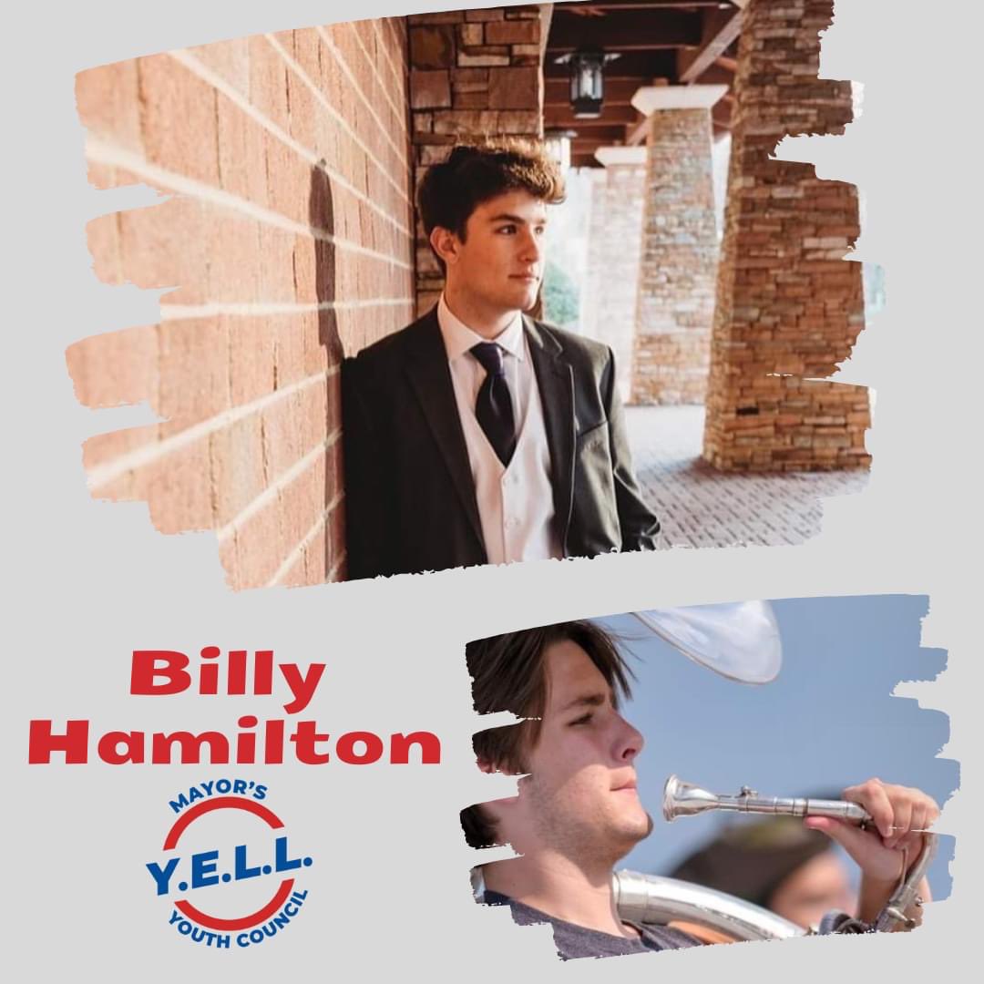 YELLserves's tweet photo. Meet the 2022-23 Y.E.L.L.! Mayor's Youth Council!

Billy Hamilton, Junior at Dobyns-Bennett High School

Activities: Dobyns-Bennett High School Bands and Lacrosse

Favorite Restaurant: Buffalo Wild Wings

Fun Fact: He can play four instruments! https://t.co/rmbvKn7esK