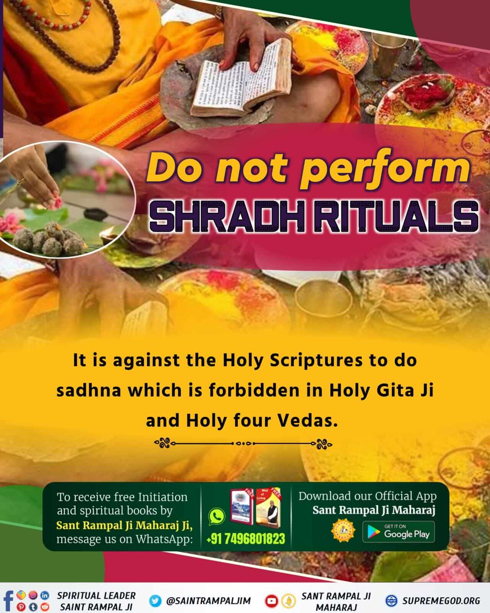 barelia_amit's tweet photo. #श्राद्ध_करना_गलतहै
Satlok is attained by taking instruction from Tatvdarshi Saint Rampal ji Maharaj ji and worshiping Kabir Saheb ji.
Satlok is the imperishable world. After going there, the seeker becomes free from the cycle of birth-death and attains complete enlightenment. https://t.co/MvYjr05cCT